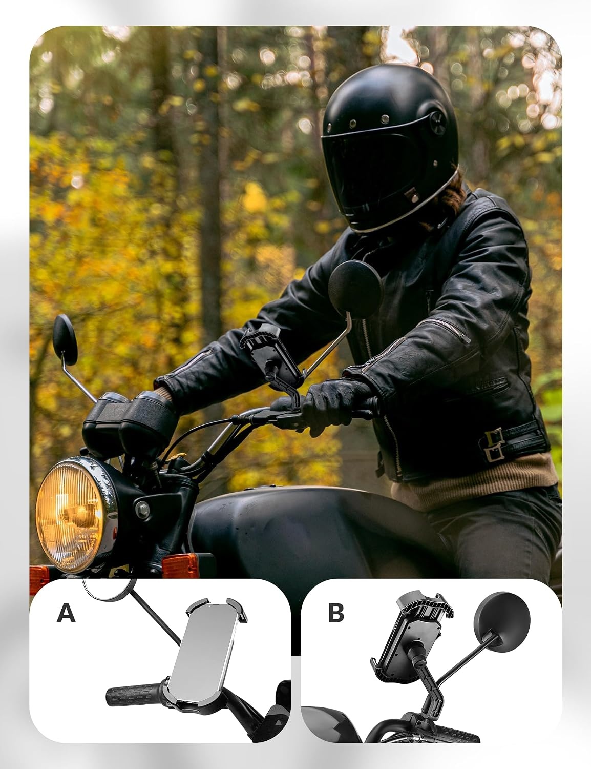 image:imageROCKBROS Bike Phone Holder Motorcycle amp Scooter Mount Adjustable Shockproof Security Lock 4768 PhonesSide View Mirror Mount Blue