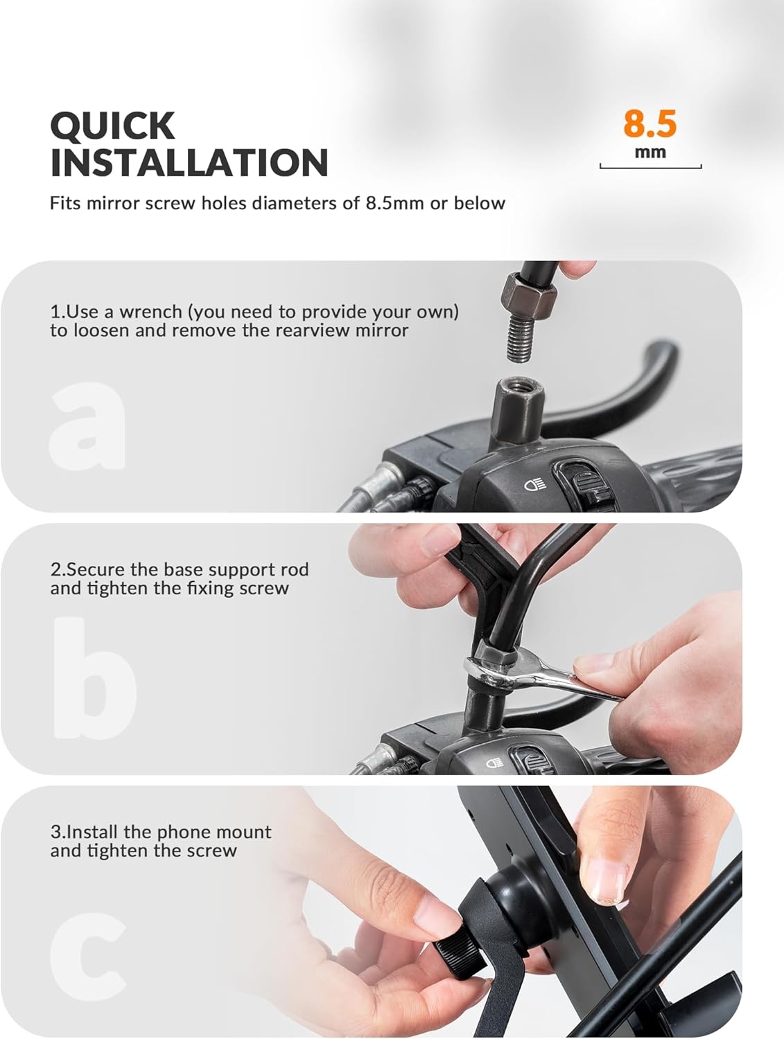 image:imageROCKBROS Bike Phone Holder Motorcycle amp Scooter Mount Adjustable Shockproof Security Lock 4768 PhonesSide View Mirror Mount Blue