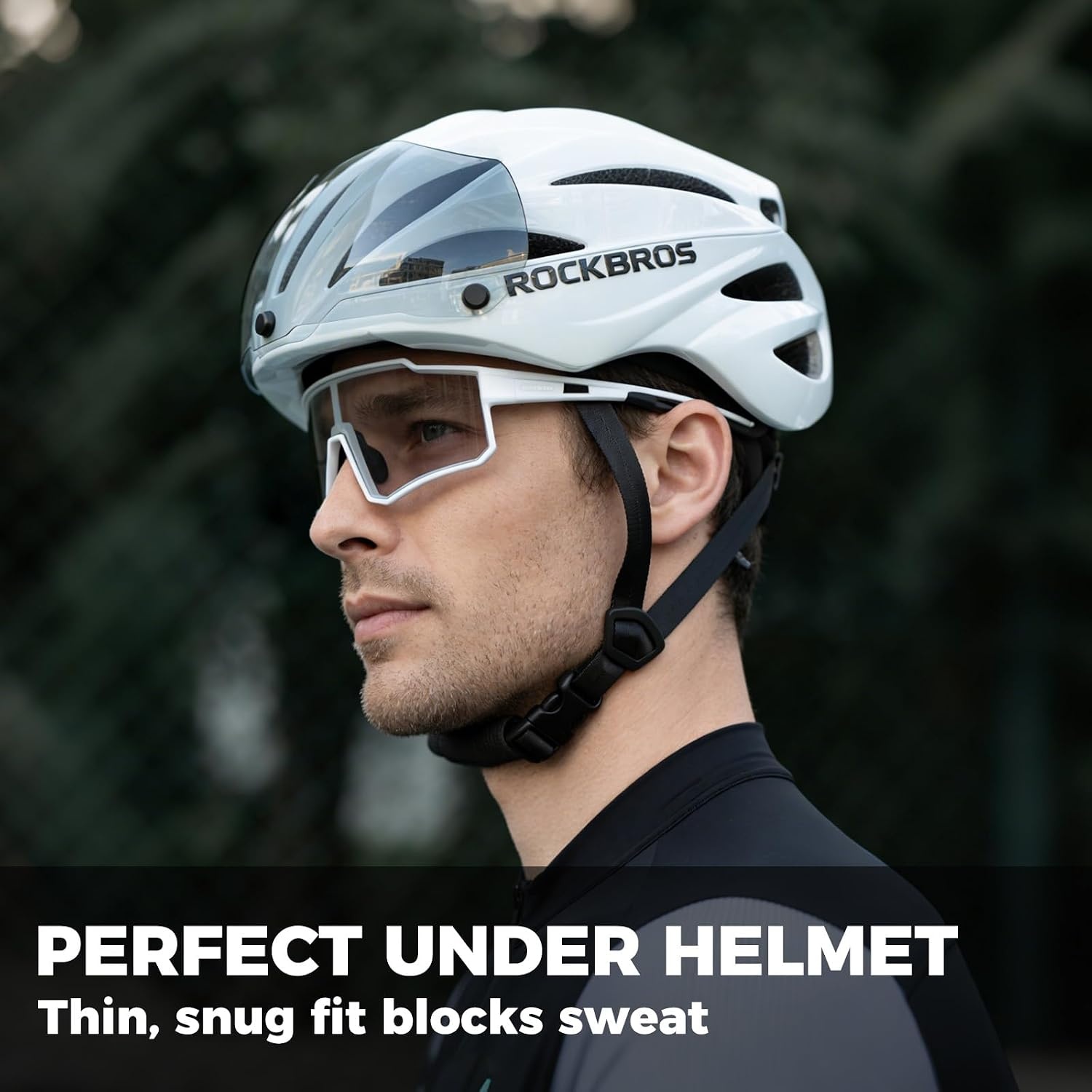 image:imageROCKBROS Cooling Skull Caps Breathable Mesh Under Helmet Liner UPF50 Sun Protection Cycling Motorcycle Running Lightweight Cap for Men amp Women Black
