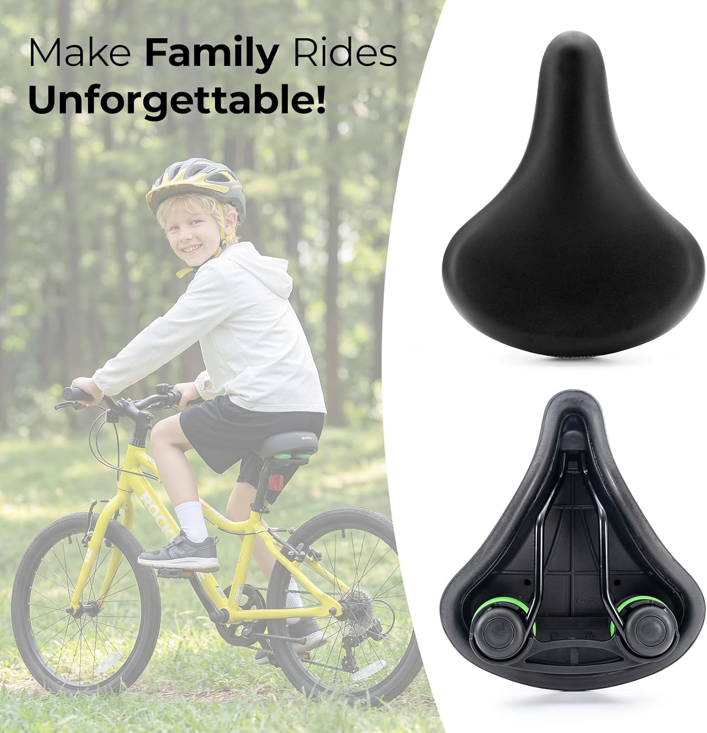 image:imageROCKBROS Youth Bike Seat Cusion Comfort Youth Replacement Saddle Bicycle Seat Waterproof Enhance Young Little Rider Teenager Bike Seat for Boys and Girls Gifts for MTB amp Road 16 to 24 No Clamp