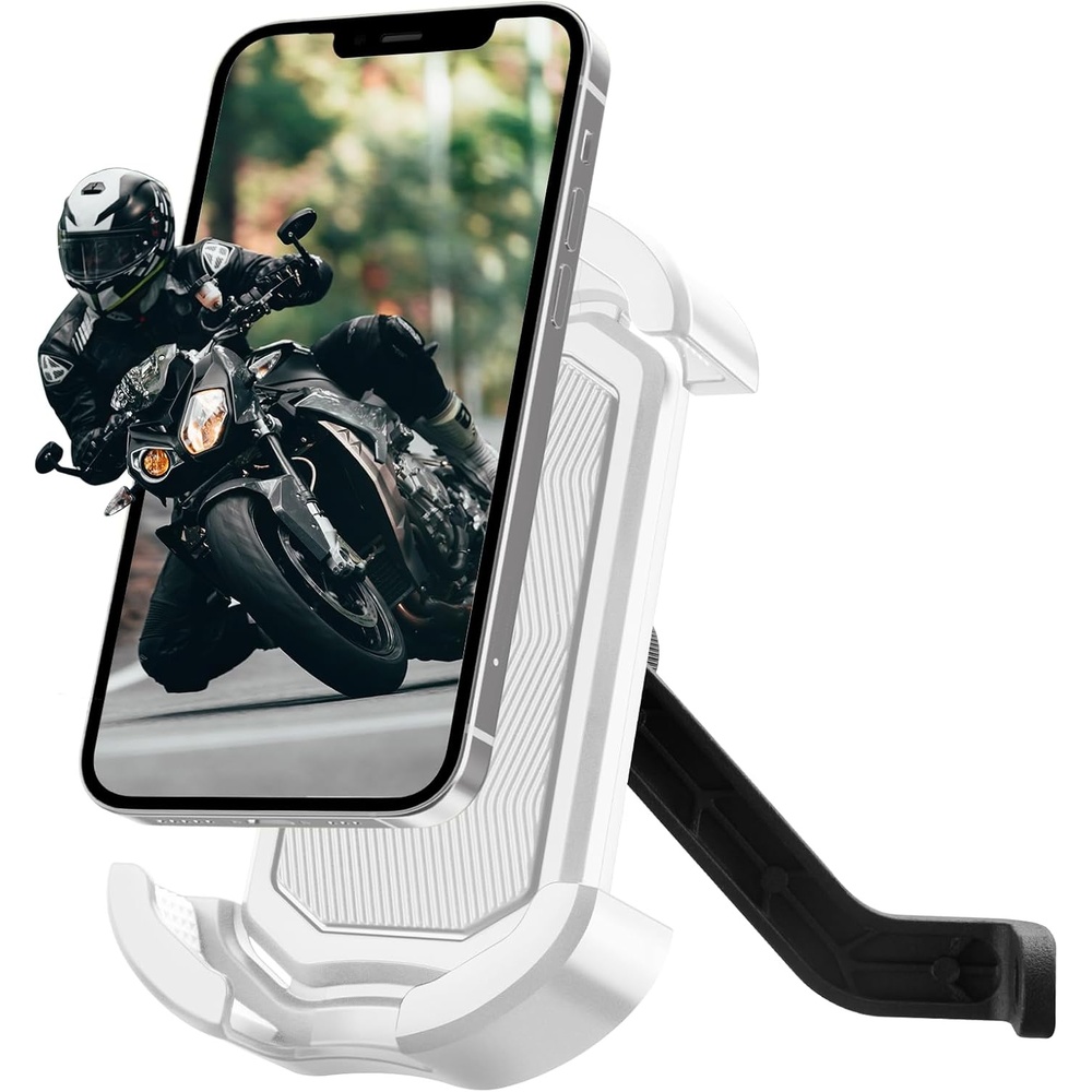 image:imageROCKBROS Bike Phone Holder Motorcycle amp Scooter Mount Adjustable Shockproof Security Lock 4768 PhonesSide View Mirror Mount White