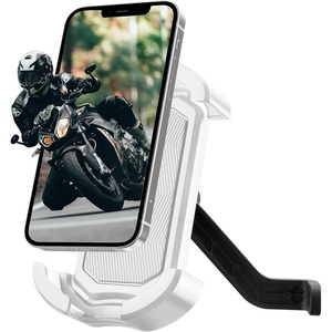 ROCKBROS Bike Phone Holder – Motorcycle & Scooter Mount, Adjustable, Shockproof, Security Lock, 4.7′-6.8′ Phones(Side View Mirror Mount White)