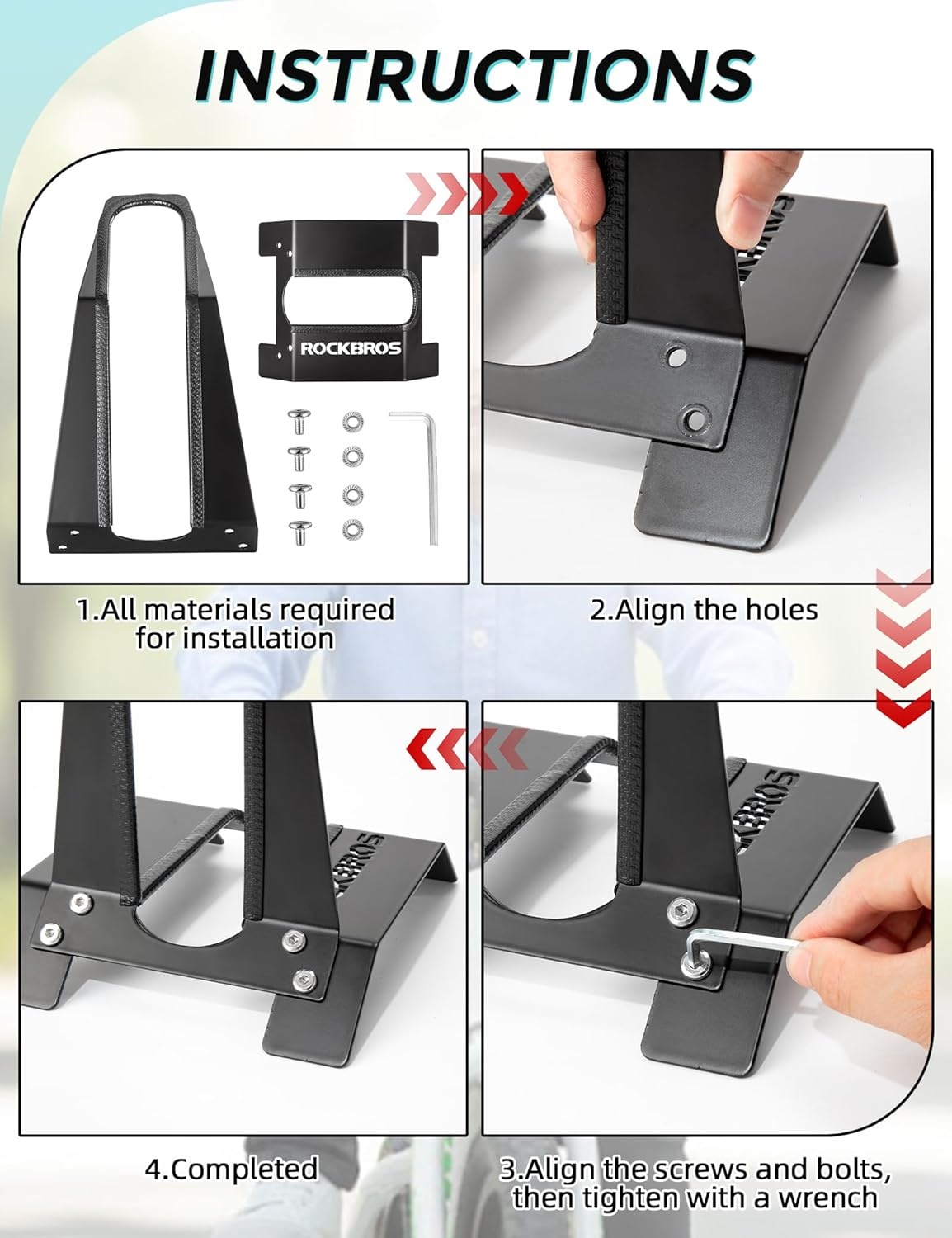 image:imageROCKBROS Kids Bike Stand Floor Parking Rack Exclusively for 12 Inch Balance Bikes amp Toddler Bikes Easy Pushin Bicycle Holder for Garage and Indoor StorageBlack