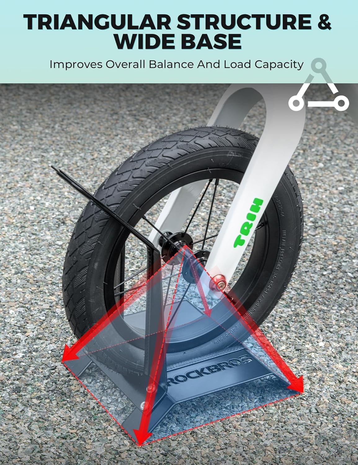 image:imageROCKBROS Kids Bike Stand Floor Parking Rack Exclusively for 12 Inch Balance Bikes amp Toddler Bikes Easy Pushin Bicycle Holder for Garage and Indoor StorageBlack