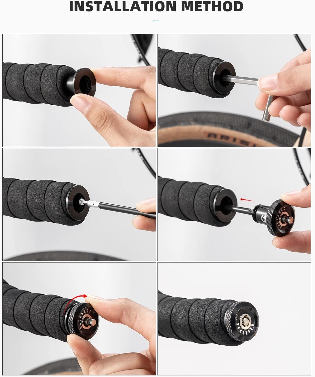 image:imageROCKBROSRoad to Sky Bike Cable Lock Hidden in Handlebars Helmet Lock Zinc Alloy Lock Cylinder Aluminum Shell 256 inches for Roadbike