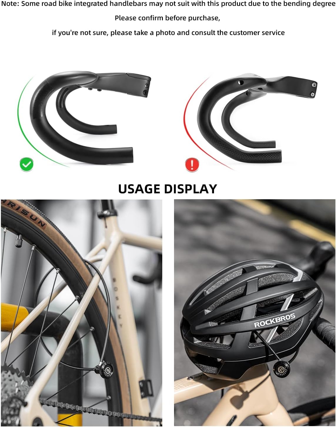 image:imageROCKBROSRoad to Sky Bike Cable Lock Hidden in Handlebars Helmet Lock Zinc Alloy Lock Cylinder Aluminum Shell 256 inches for Roadbike