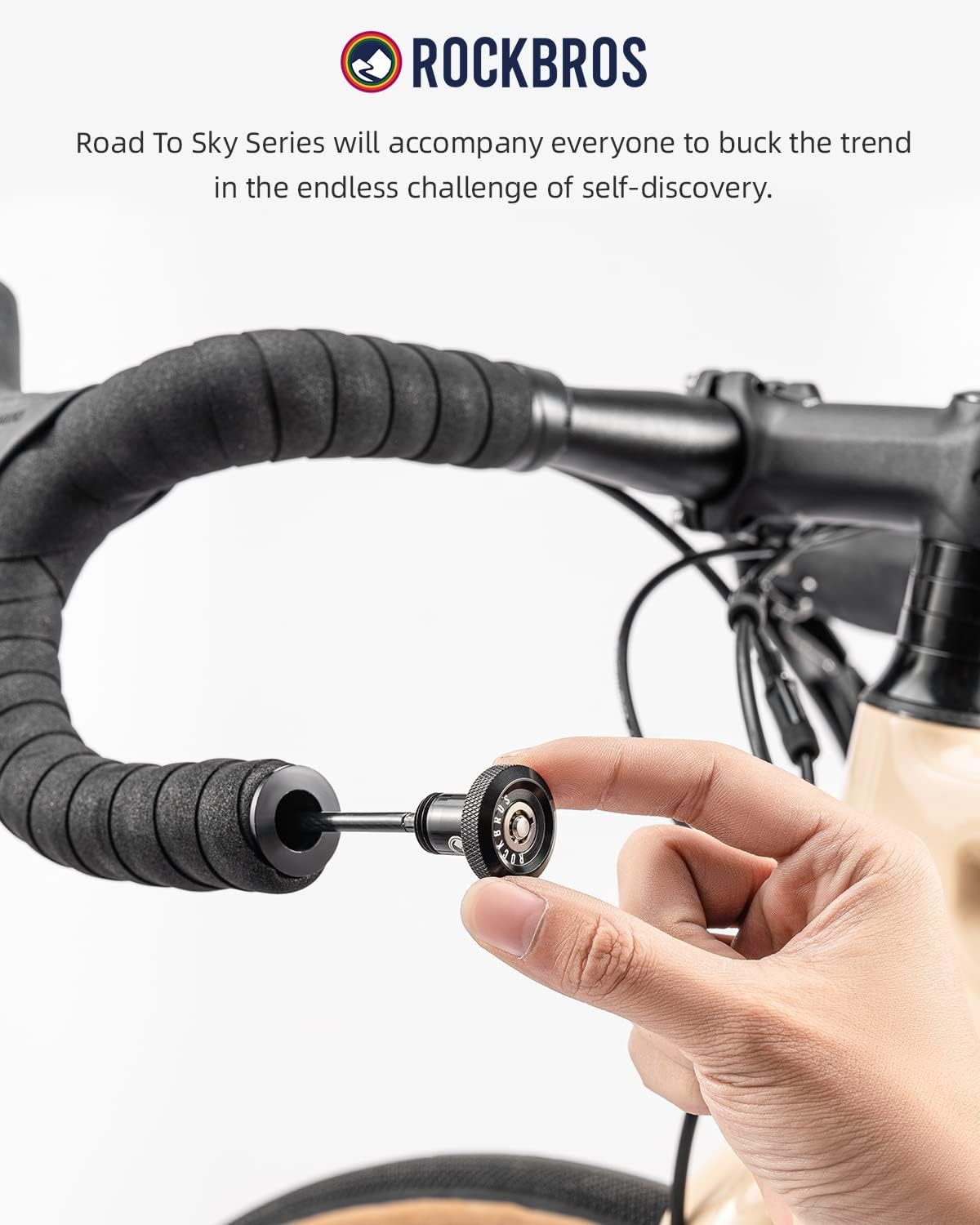 image:imageROCKBROSRoad to Sky Bike Cable Lock Hidden in Handlebars Helmet Lock Zinc Alloy Lock Cylinder Aluminum Shell 256 inches for Roadbike