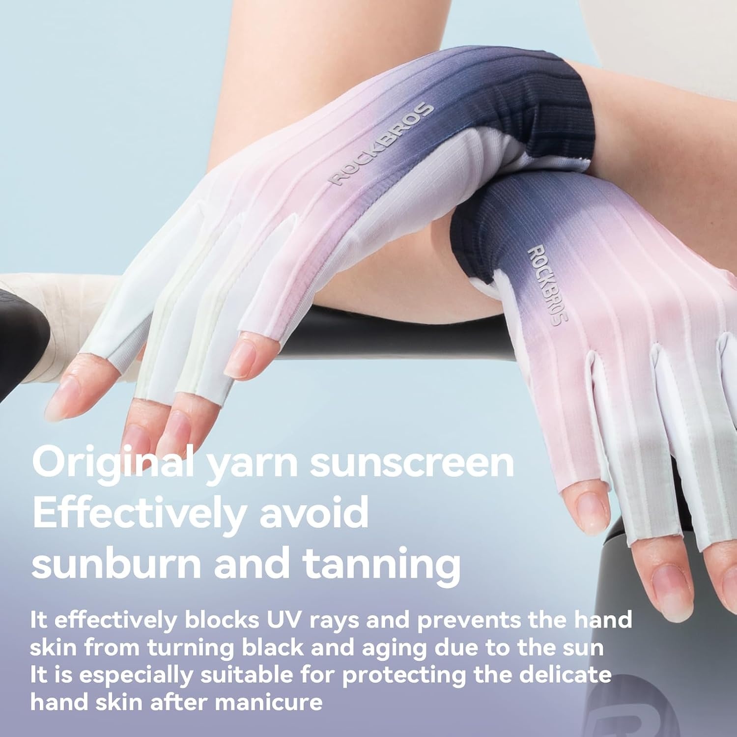 image:imageNail Art Sun Protection Fingerless Gloves UV Protection for Manicure Half Finger Bicycle Biking Gloves for WomenSmall