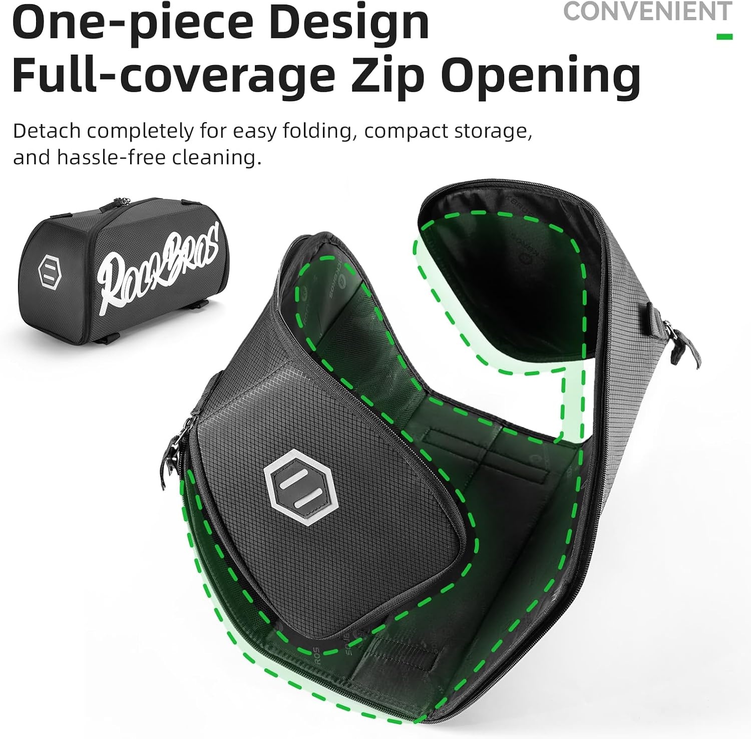 image:imageROCKBROS Bike Bags for Bicycle Rear rack 12L15L Bike Ebike Trunk Pannier Saddle Bag with Shoulder Strap for Commuter Travel Outdoor Accessories GearNo Side Pocket