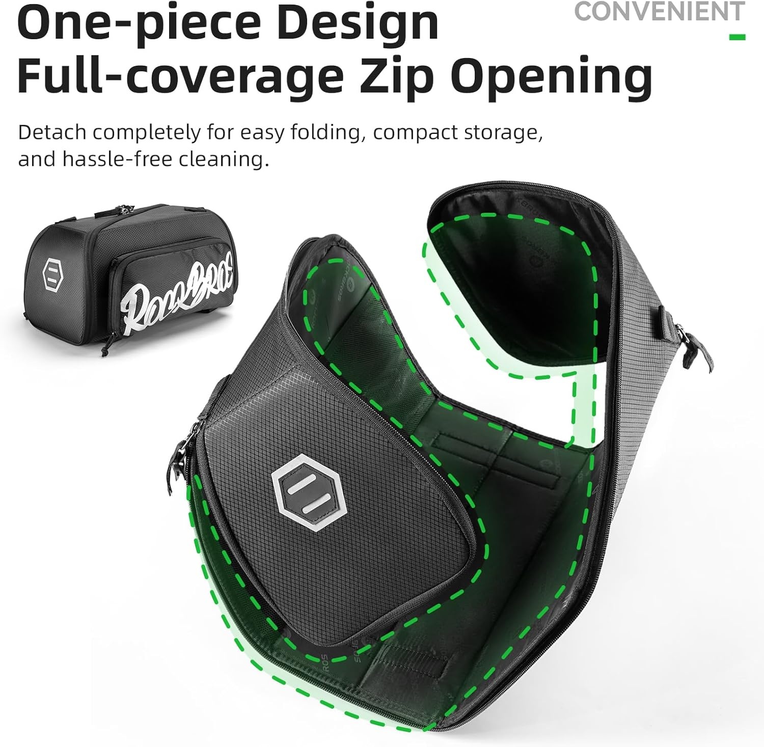 image:imageROCKBROS Bike Bags for Bicycle Rear rack 12L15L Bike Ebike Trunk Pannier Saddle Bag with Shoulder Strap for Commuter Travel Outdoor Accessories GearWith Side Pocket