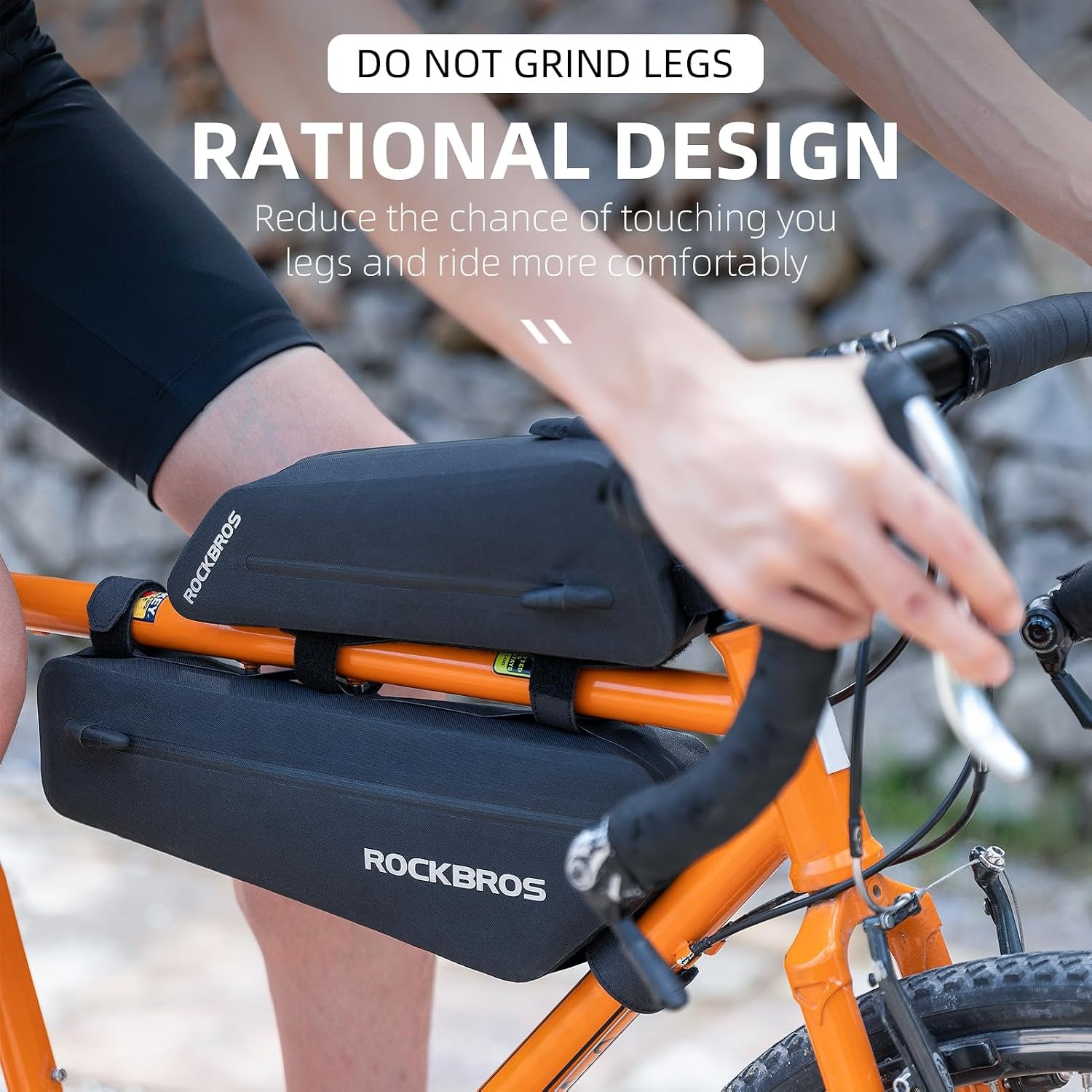 image:imageROCKBROS Bike Frame Bag 35L Waterproof Bike Bag Top Tube Bike BagBike Storage Bag Cycling Accessories for Mountain amp Road Bikes 2Pack