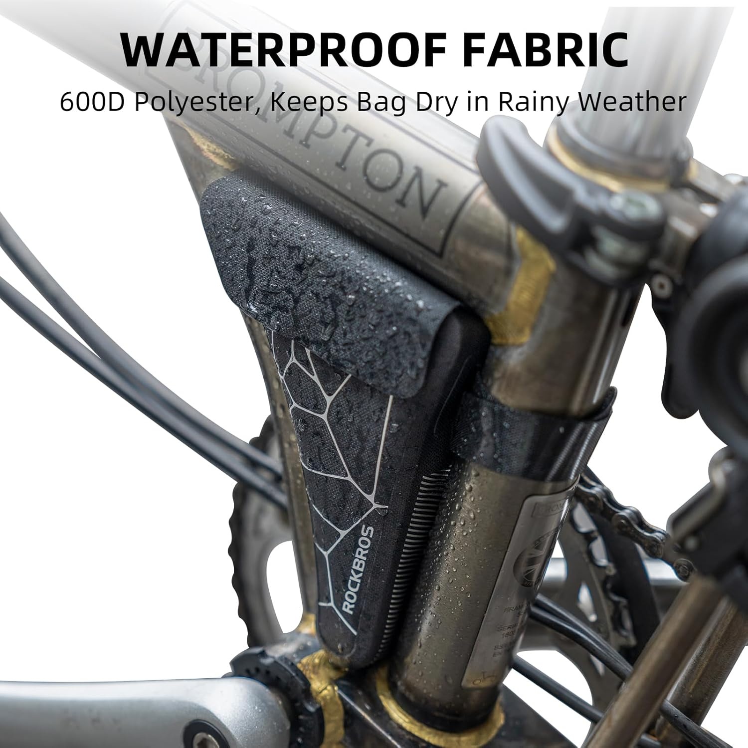 image:imageROCKBROS Bike Frame Storage Bag Waterproof Bicycle Triangle Pouch for MTB and Road Bikes Lightweight Secure Storage for Phone Tools and More