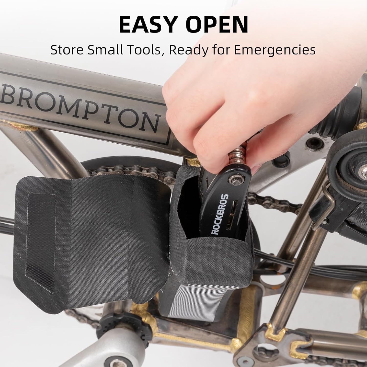 image:imageROCKBROS Bike Frame Storage Bag Waterproof Bicycle Triangle Pouch for MTB and Road Bikes Lightweight Secure Storage for Phone Tools and More