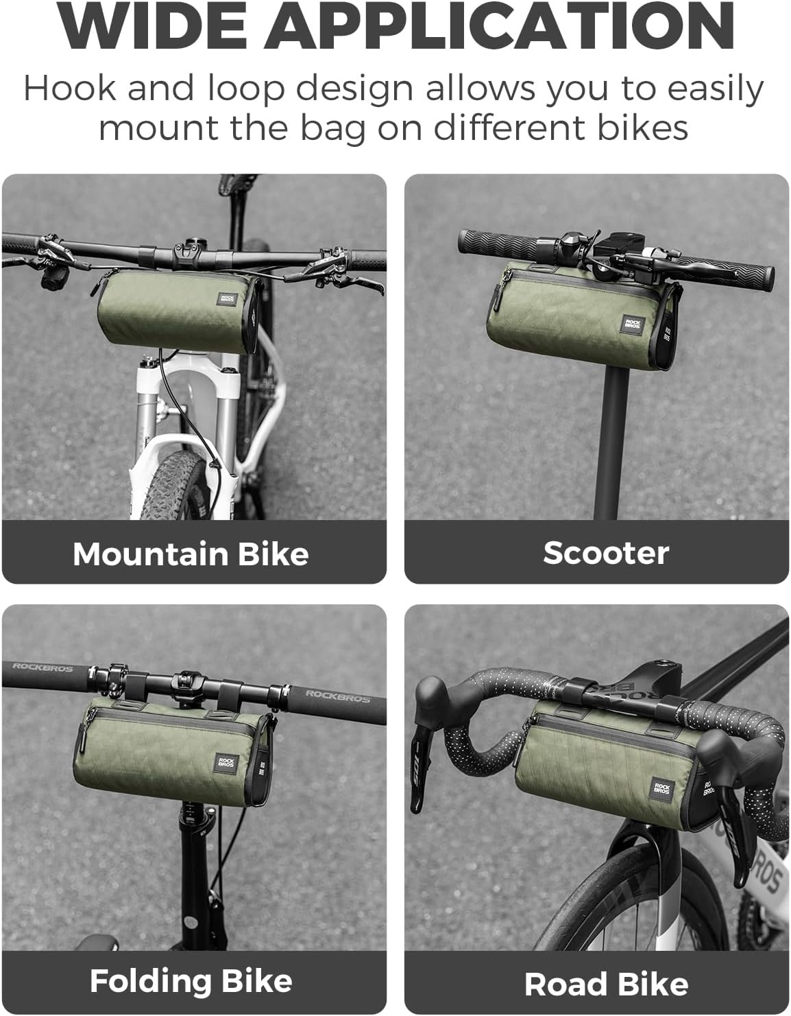 image:imageROCKBROS Bike Handlebar Bag 2L Large Capacity Handlebar Bags for Bicycles 2 In 1 Multifunctional Bike Frame Bag Separated Bike Saddle BagBlue