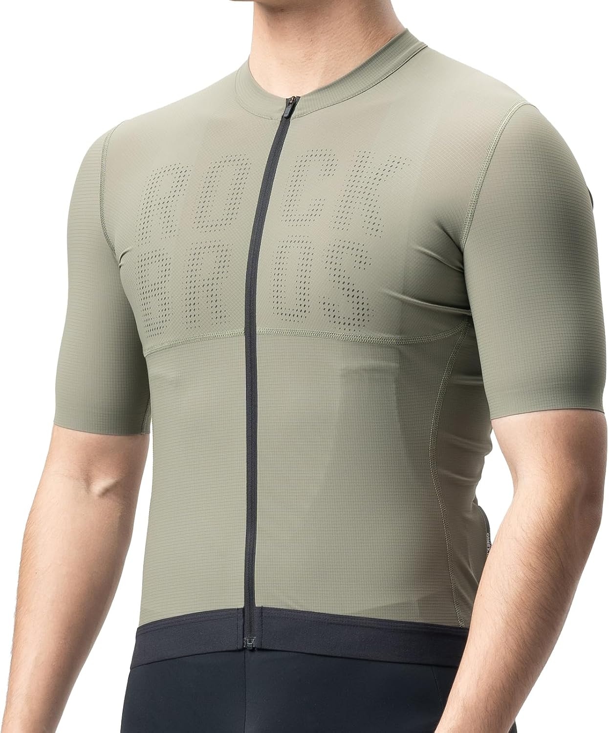 image:imageROCKBROS Cycling Jersey Men Bike Jersey Short Sleeve with Zipper Pocket Breathable QuickDrying Road Mountain RunningGreen