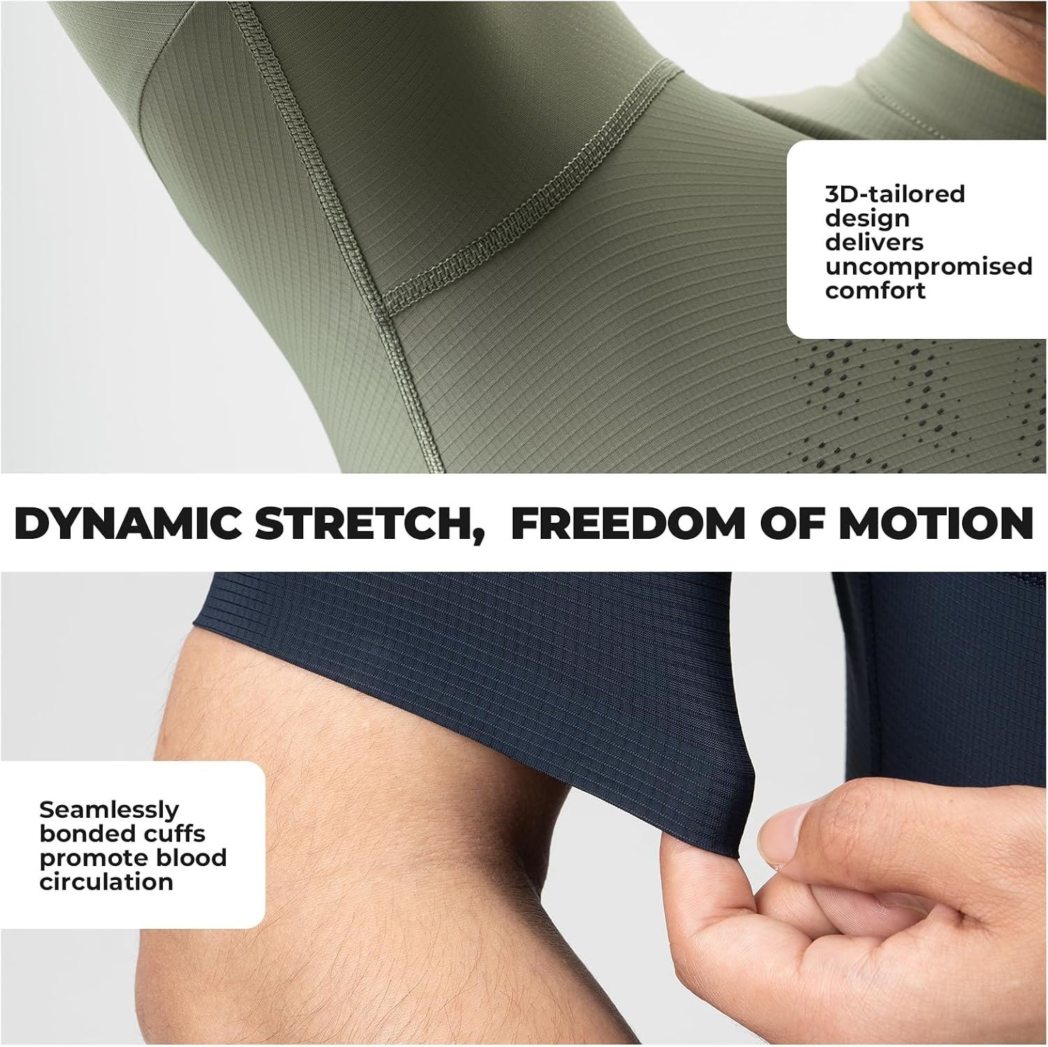 image:imageROCKBROS Cycling Jersey Men Bike Jersey Short Sleeve with Zipper Pocket Breathable QuickDrying Road Mountain RunningGreen