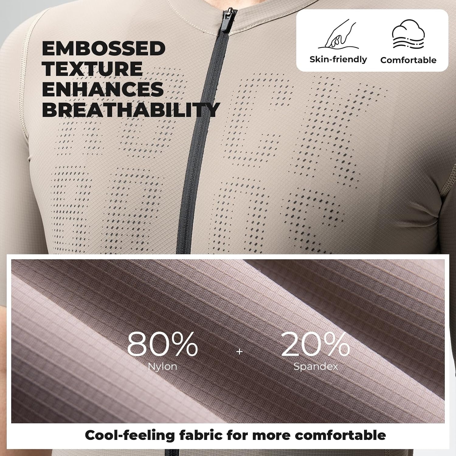 image:imageROCKBROS Cycling Jersey Men Bike Jersey Short Sleeve with Zipper Pocket Breathable QuickDrying Road Mountain RunningKhaki