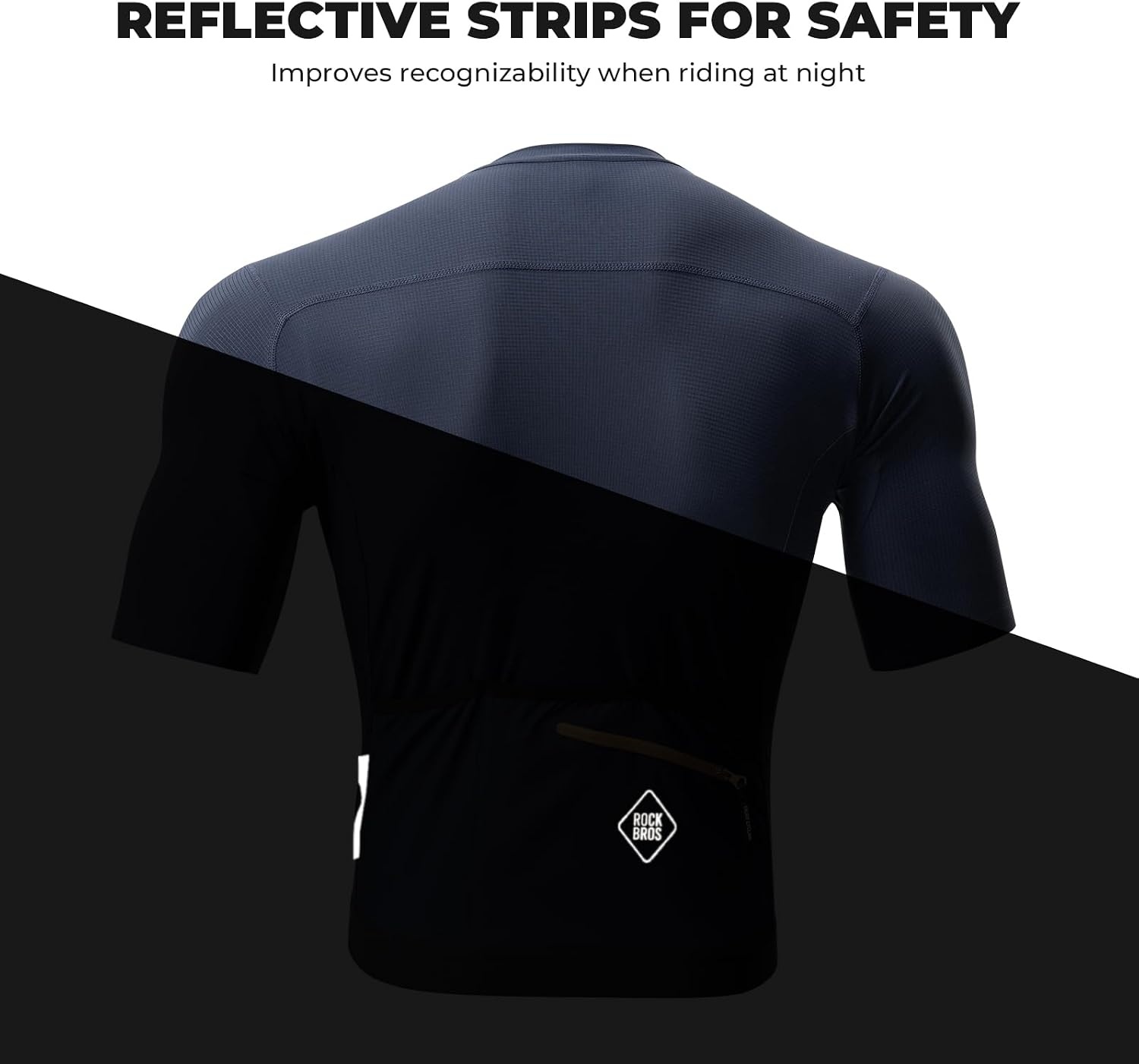image:imageROCKBROS Cycling Jersey Men Bike Jersey Short Sleeve with Zipper Pocket Breathable QuickDrying Road Mountain RunningKhaki