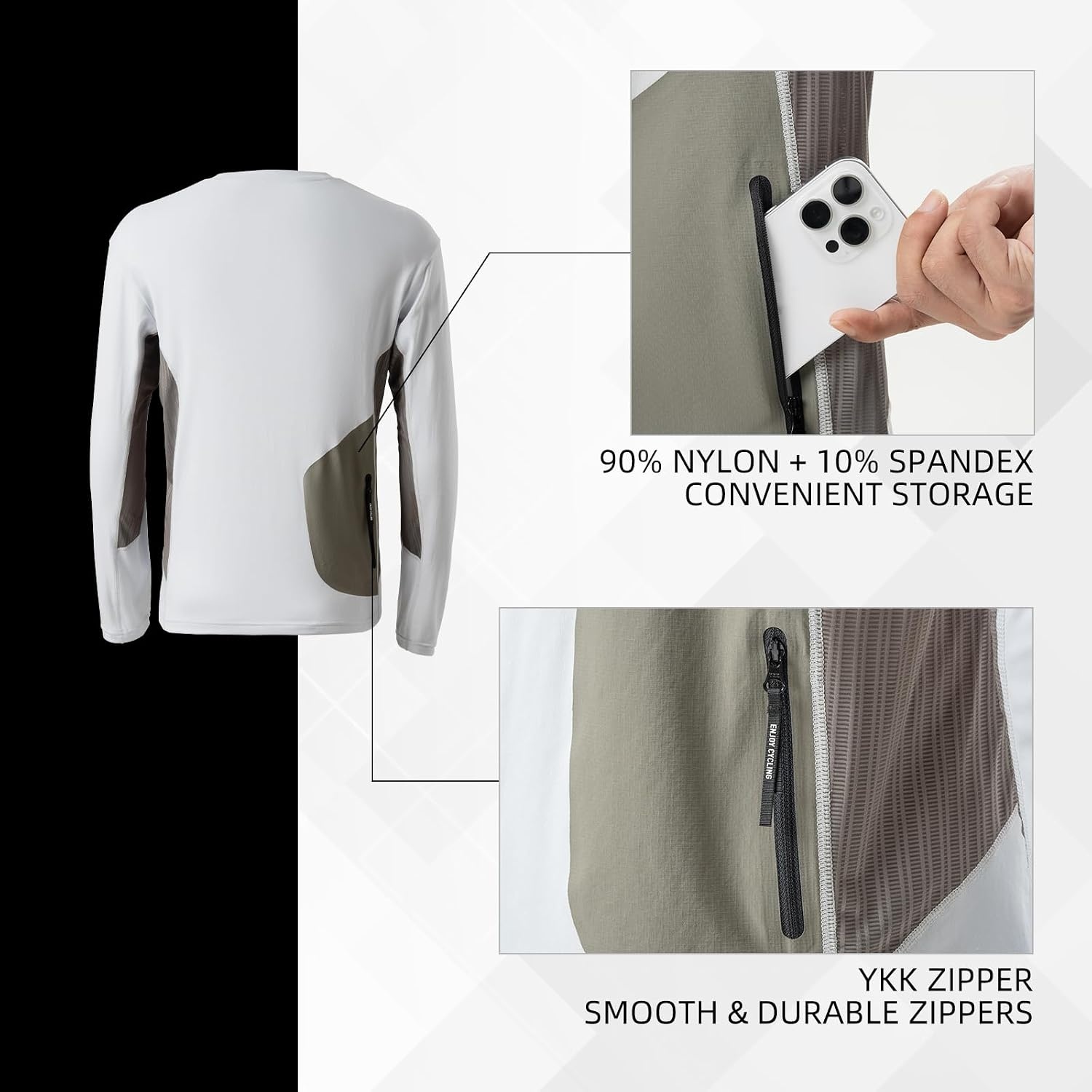 image:imageROCKBROS Cycling Jersey Men Long Sleeve Cycling Jersey with Pocket QuickDrying amp Breathable Bicycle Shirts for MTB