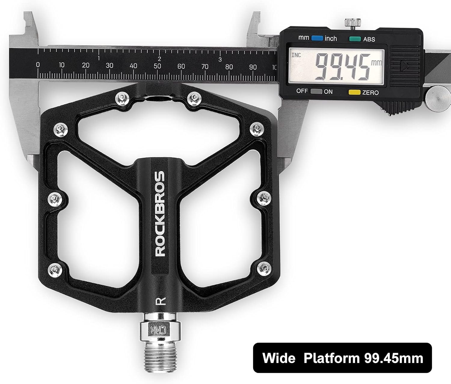 image:imageROCKBROS Mountain Bike Pedals MTB Pedals Bicycle Flat Pedals Aluminum 916 Sealed Bearing Lightweight Platform for Road Mountain BMX MTB BikeBlack