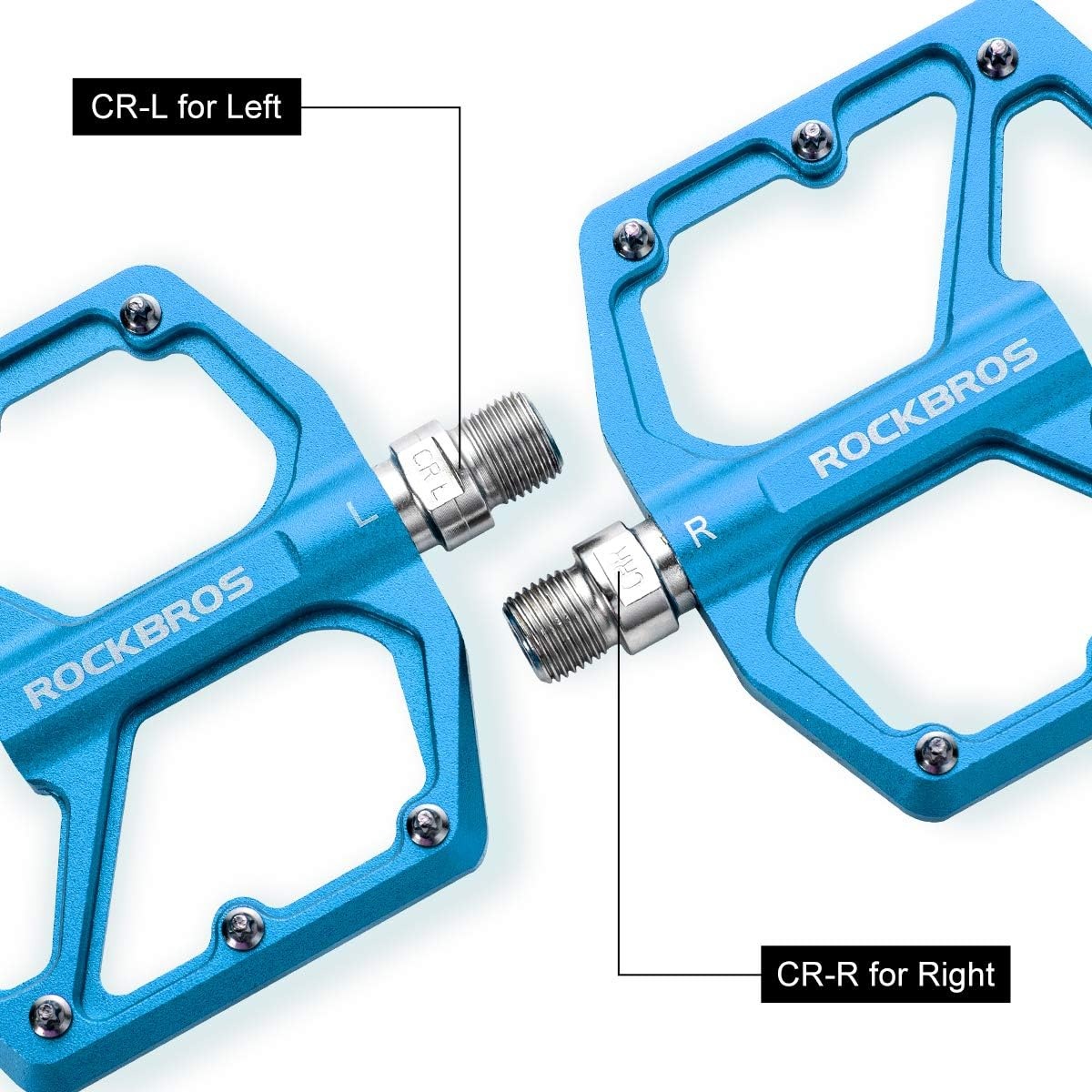 image:imageROCKBROS Mountain Bike Pedals MTB Pedals Bicycle Flat Pedals Aluminum 916 Sealed Bearing Lightweight Platform for Road Mountain BMX MTB BikeBlue