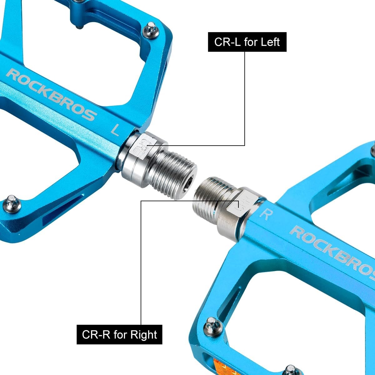 image:imageROCKBROS Mountain Bike Pedals MTB Pedals Bicycle Flat Pedals Aluminum 916 Sealed Bearing Lightweight Platform for Road Mountain BMX MTB BikeReflective PedalsBlue