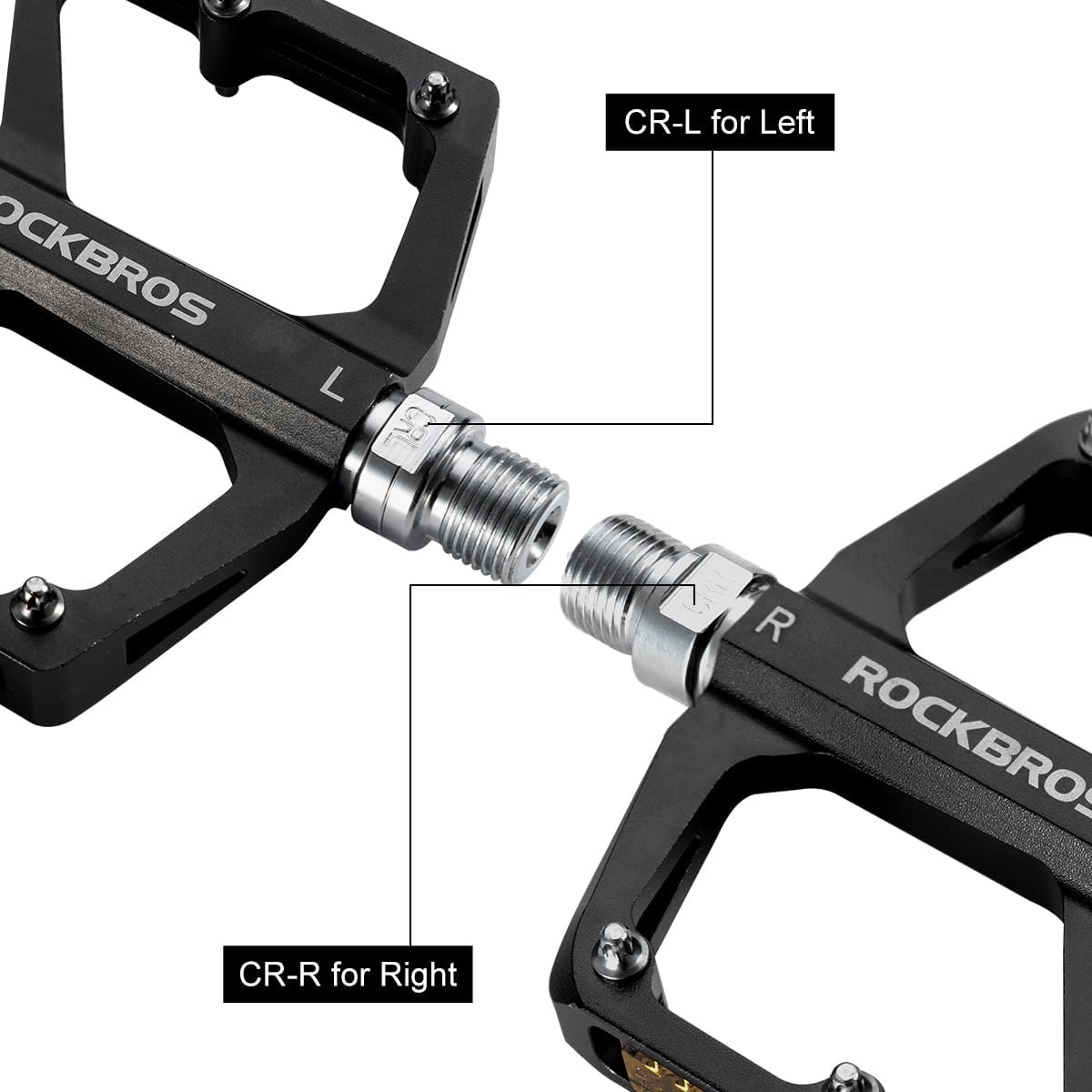 image:imageROCKBROS Mountain Bike Pedals MTB Pedals Bicycle Flat Pedals Aluminum 916 Sealed Bearing Lightweight Platform for Road Mountain BMX MTB BikeReflective PedalsBlack