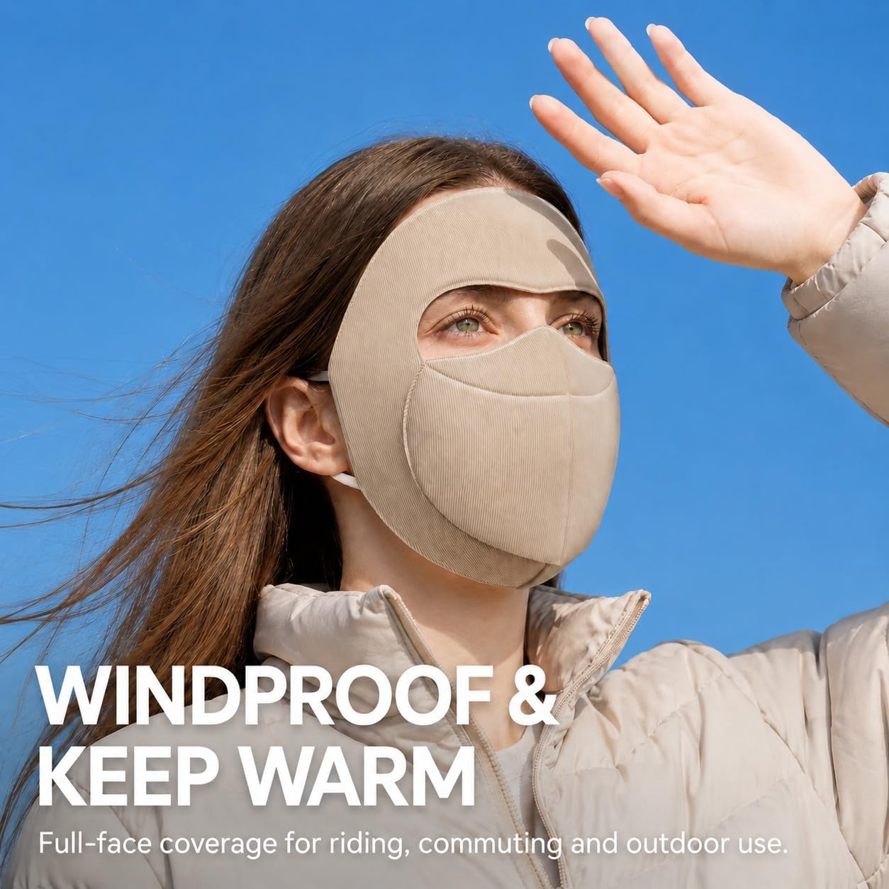 image:imageROCKBROS UPF50 Full Face Mask Windproof Yearround Face Cover for Men Women Suit for Outdoor Cycling CommutingBlue