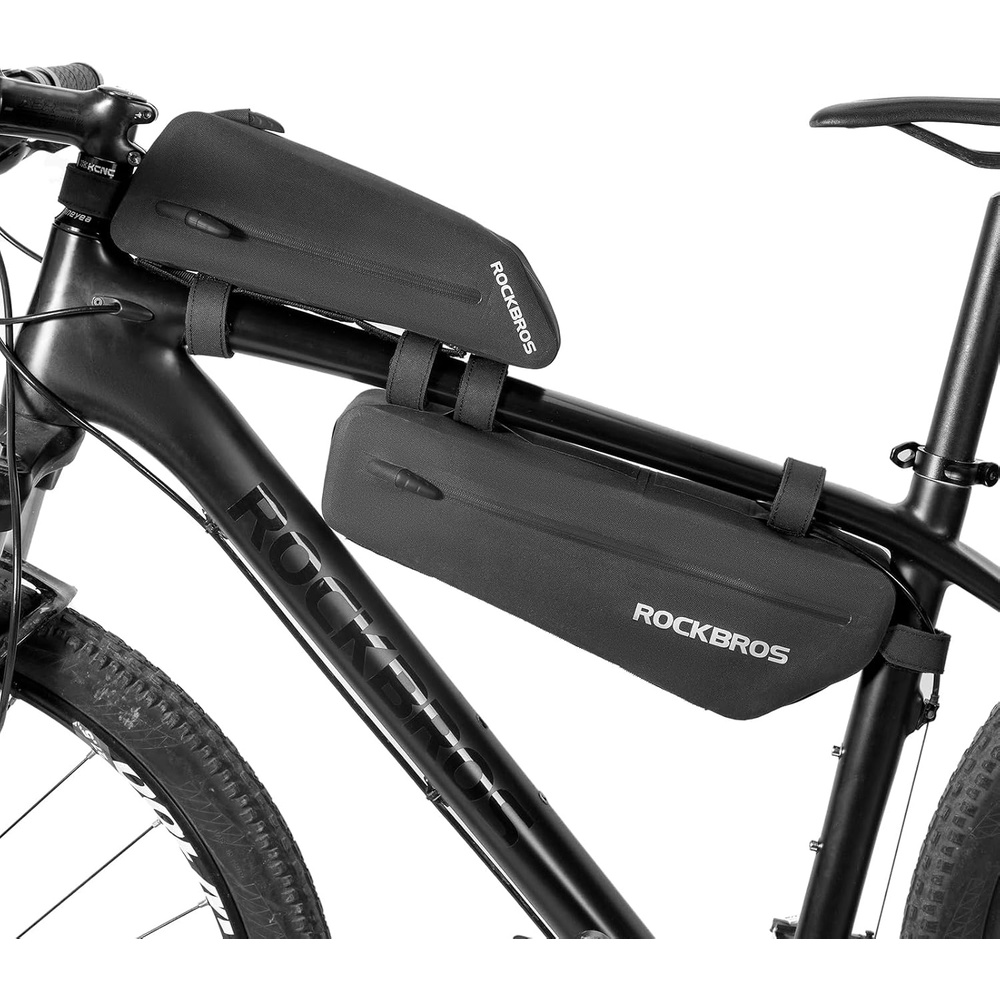 image:imageROCKBROS Bike Frame Bag 35L Waterproof Bike Bag Top Tube Bike BagBike Storage Bag Cycling Accessories for Mountain amp Road Bikes 2Pack