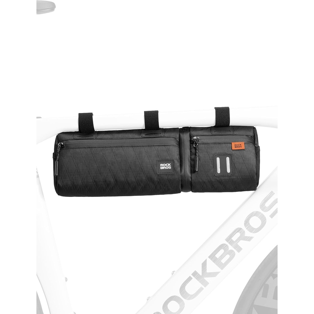 image:imageROCKBROS Bike Handlebar Bag 2L Large Capacity Handlebar Bags for Bicycles 2 In 1 Multifunctional Bike Frame Bag Separated Bike Saddle BagBlack