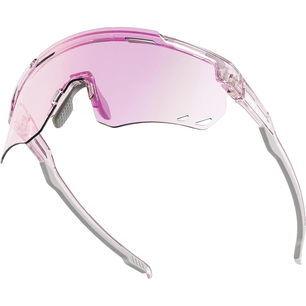 image:imageROCKBROS Cycling Glasses Photochromic Sports Sunglasses for Men Woman UV Protection Biking SunglassesA3 Photochromic Purple Lens Glossy Transparent Purple Frame