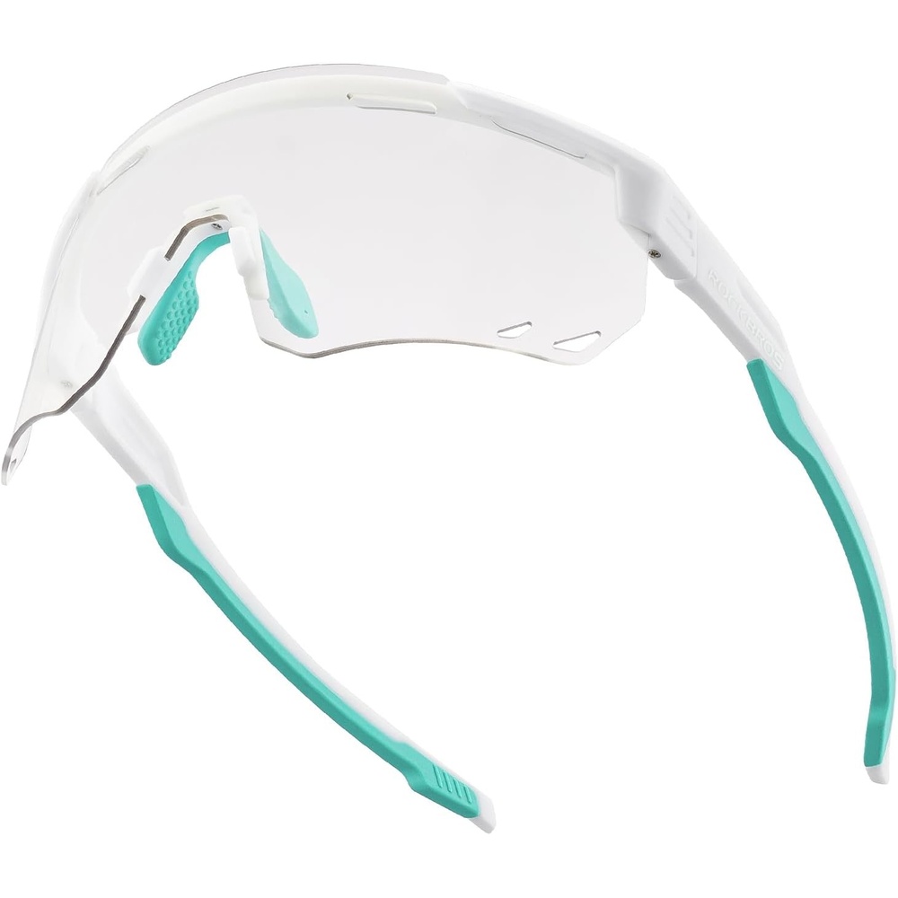 image:imageROCKBROS Cycling Glasses Photochromic Sports Sunglasses for Men Woman UV Protection Biking SunglassesA4 Photochromic Transparent Lens Matte White Frame