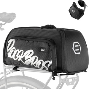 ROCKBROS Bike Bags for Bicycle Rear rack – 12L/15L Bike Ebike Trunk Pannier Saddle Bag with Shoulder Strap for Commuter Travel Outdoor Accessories Gear(With Side Pocket)