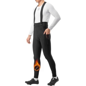 ROCKBROS Cycling Bib Pants for Men Thermal Padded Bike Bib Tights Winter Bicycle Bibs Long Pants for Cold Weather