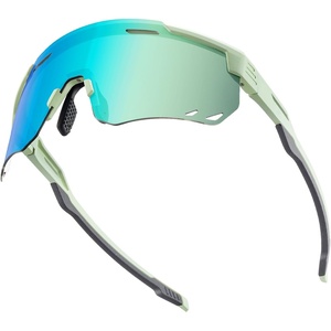 ROCKBROS Cycling Glasses, Photochromic Sports Sunglasses for Men Woman, UV Protection Biking Sunglasses(A2 – Photochromic Green Lens | Green Frame)