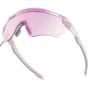 ROCKBROS Cycling Glasses, Photochromic Sports Sunglasses for Men Woman, UV Protection Biking Sunglasses(A3 – Photochromic Purple Lens | Glossy Transparent Purple Frame)