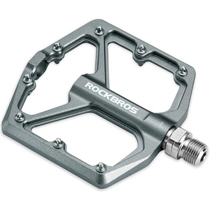 ROCKBROS Mountain Bike Pedals MTB Pedals Bicycle Flat Pedals Aluminum 9/16″ Sealed Bearing Lightweight Platform for Road Mountain BMX MTB Bike(Titanium)