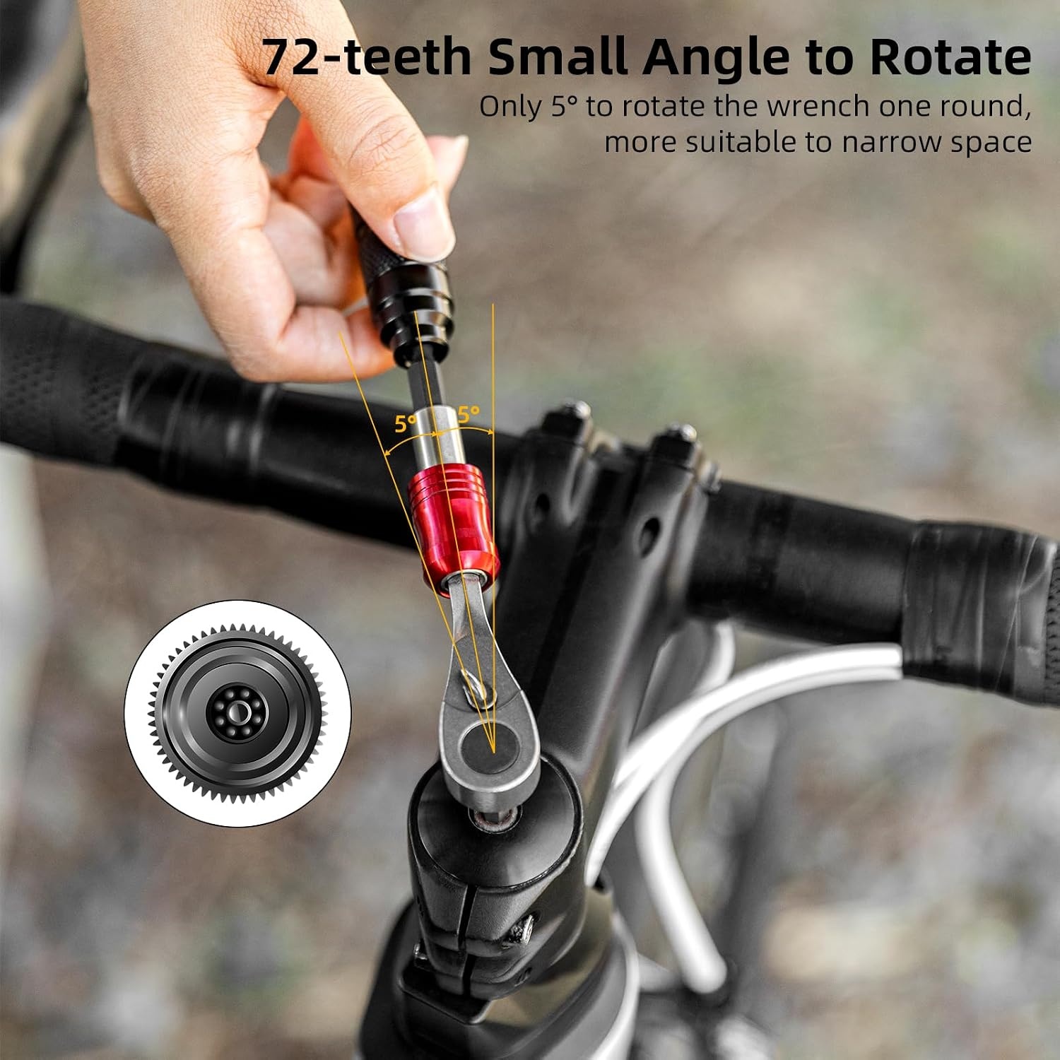 image:imageROCKBROS Bike Tools Kit Set 14 in 1 MultiFunction Repair Tool Portable FoldableReversible Ratchet Wrench10 Bits2 Tire Levers For Road Bike Mountain Bike and EBikeNormal