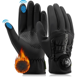 ROCKBROS Winter Cycling Gloves Fleece Thermal Full Finger Windproof | Anti slip Shock Absorption Touchscreen Bike Gloves with Reflective Logo for Men Women for MTB, Motorcycle, Outdoor Sports