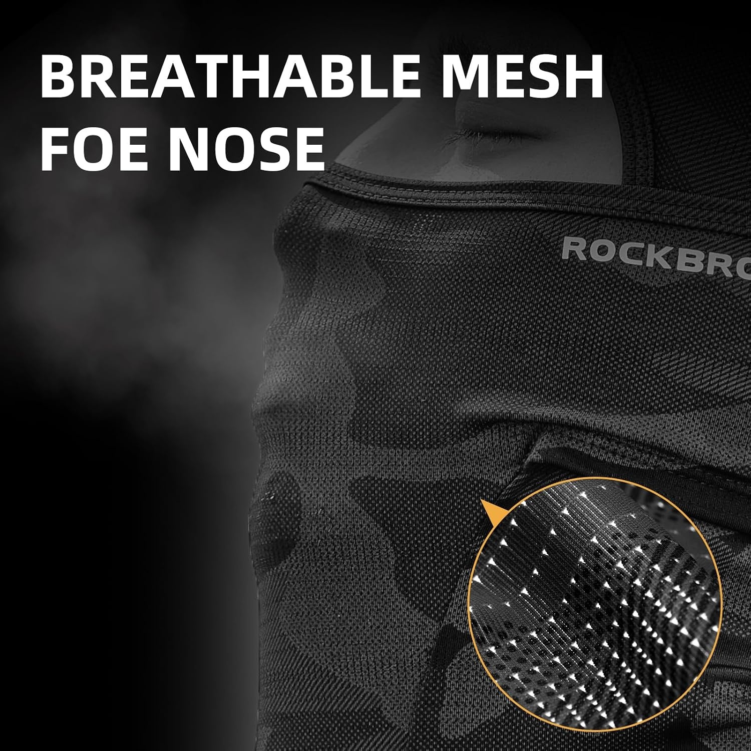 image:imageROCKBROS Cooling Balaclava Face Mask UV Protection Breathable Face Cover Cooling Balaclava with Breathable Fabric and UV Protection for Lightweight Comfort during Cycling Running and Outdoor UseBlack
