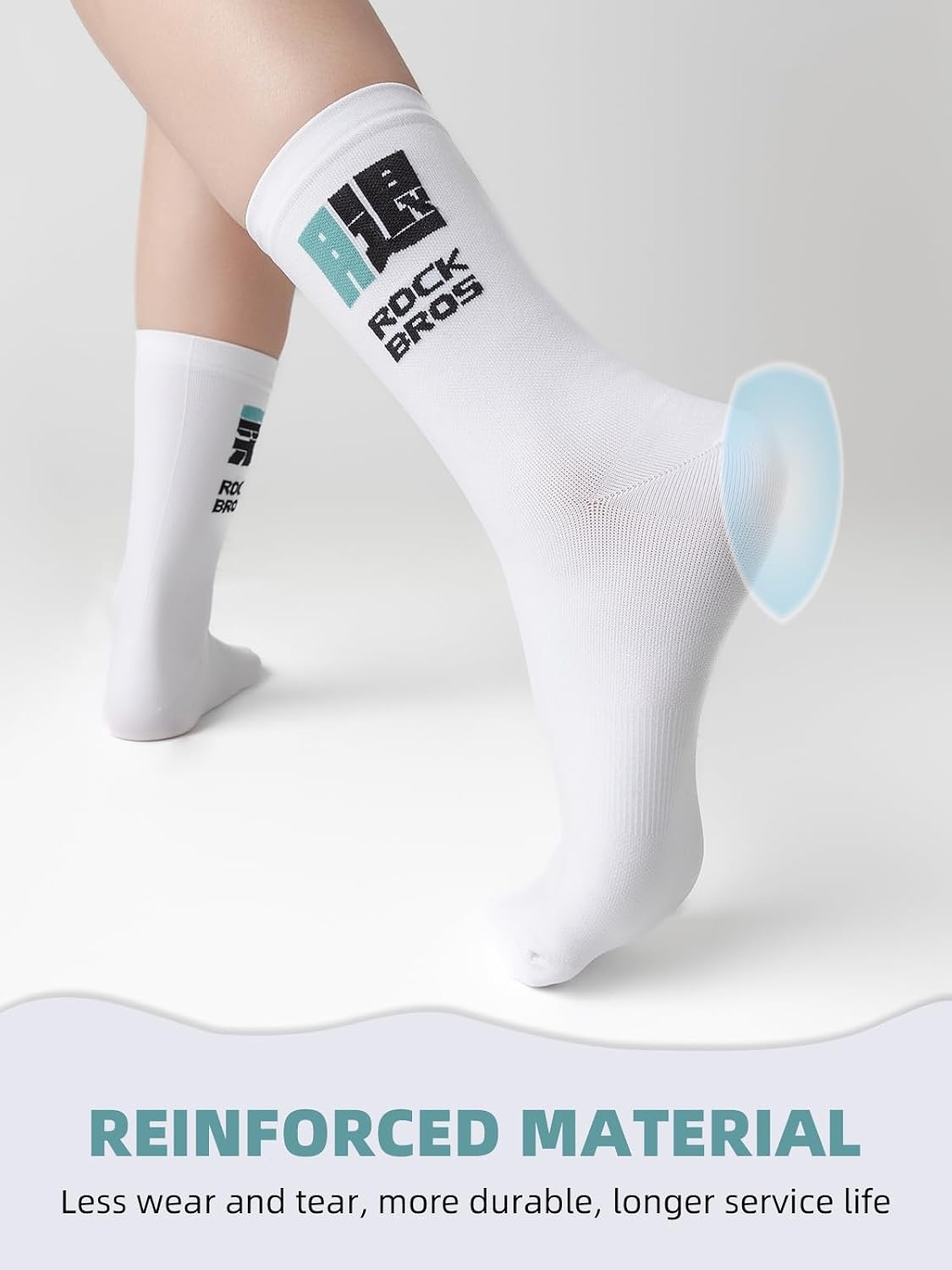 image:imageROCKBROS Cycling Socks Mountain Bike Socks White Cycling Socks for Men Women Compression Fit Suitable for Running Hiking