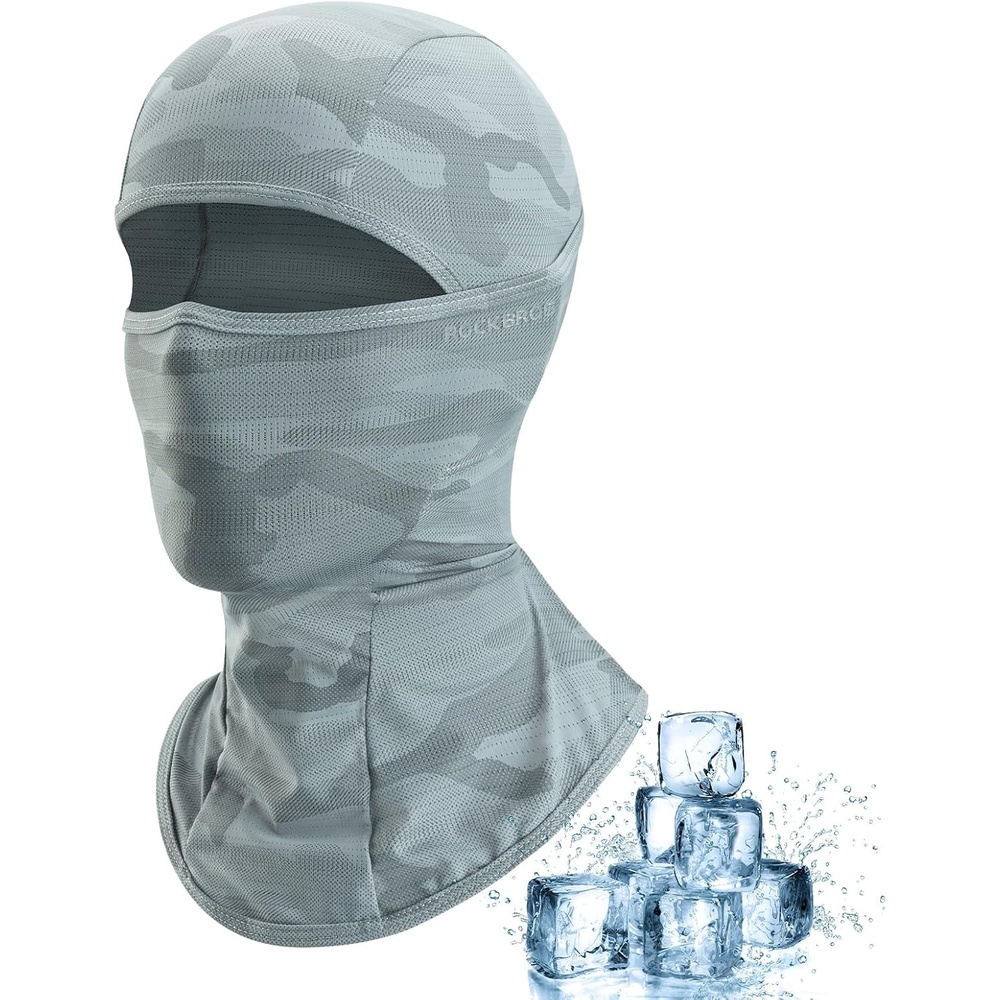 image:imageROCKBROS Cooling Balaclava Face Mask UV Protection Breathable Face Cover Cooling Balaclava with Breathable Fabric and UV Protection for Lightweight Comfort during Cycling Running and Outdoor UseGrey