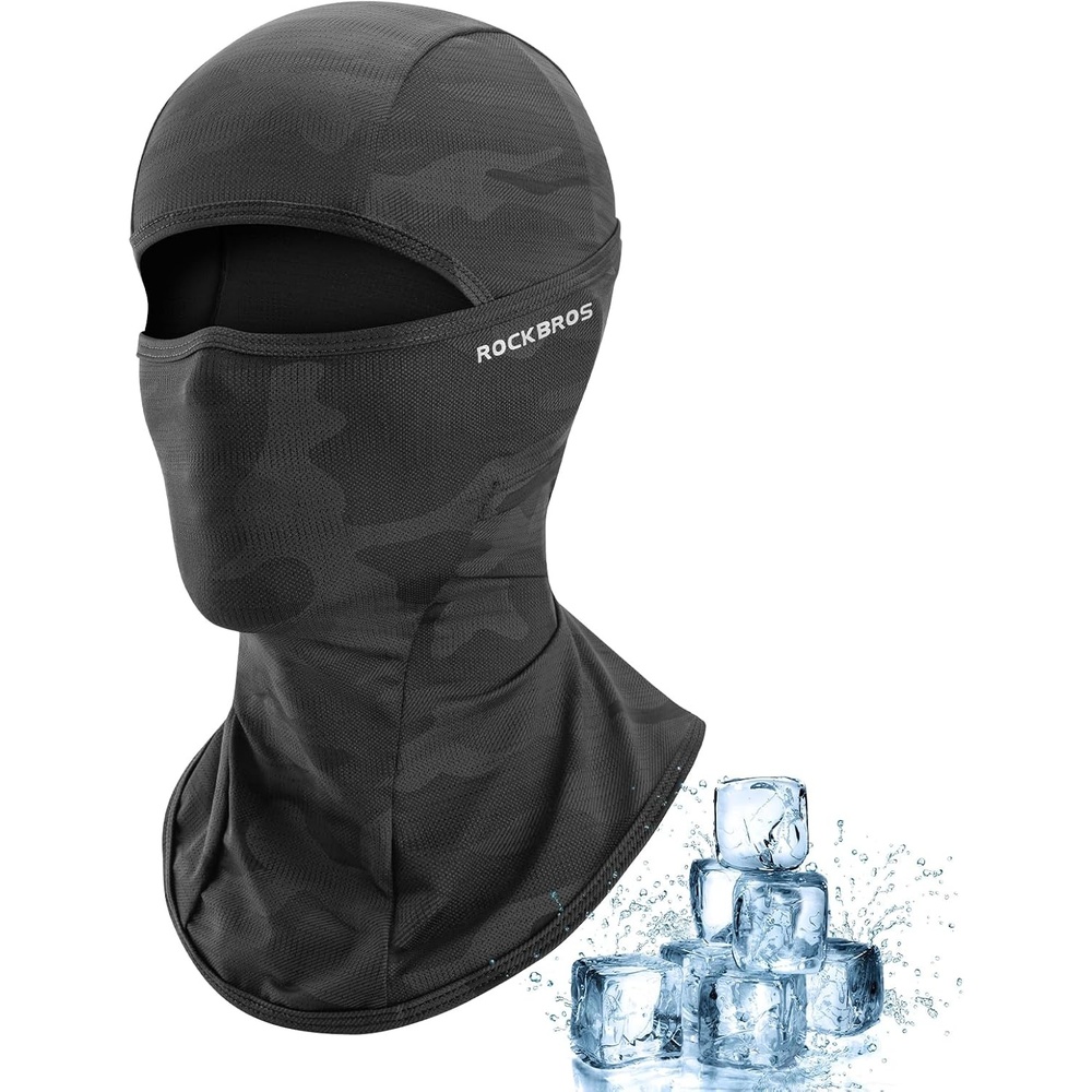 image:imageROCKBROS Cooling Balaclava Face Mask UV Protection Breathable Face Cover Cooling Balaclava with Breathable Fabric and UV Protection for Lightweight Comfort during Cycling Running and Outdoor UseBlack