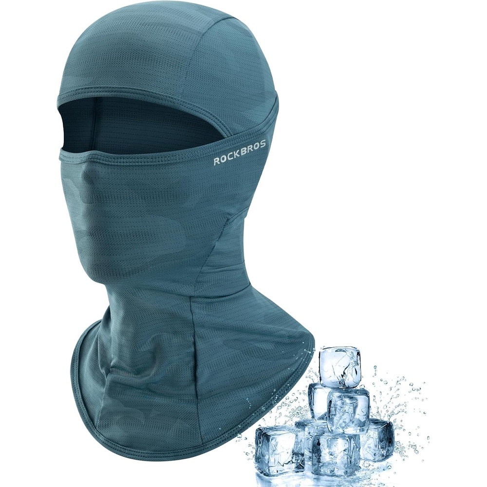 image:imageROCKBROS Cooling Balaclava Face Mask UV Protection Breathable Face Cover Cooling Balaclava with Breathable Fabric and UV Protection for Lightweight Comfort during Cycling Running and Outdoor UseBlue
