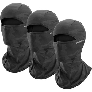 ROCKBROS Cooling Balaclava Face Mask UV Protection Breathable Face Cover | Cooling Balaclava with Breathable Fabric and UV Protection for Lightweight Comfort during Cycling, Running and Outdoor Use(Black+black+black)