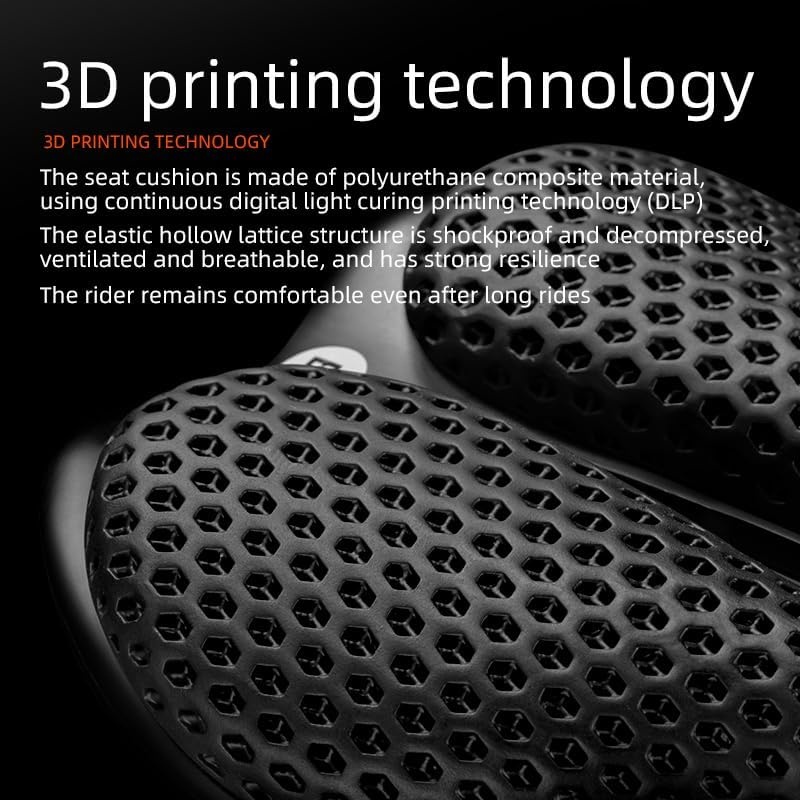 image:imageROCKBROS 3D Printed Bike Saddle177g357g Hollow Ventilated Bicycle Seat Carbon FiberChromoly Rails amp NylonCarbon BaseEntry Advanced Premium for Road MTB XC Triathlon Racing CyclingStarter Black295g