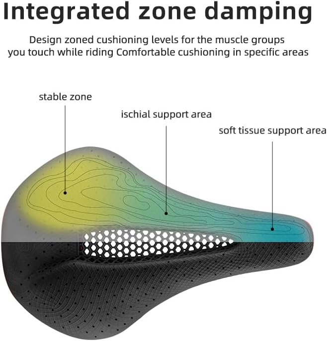 image:imageROCKBROS 3D Printed Bike Saddle177g357g Hollow Ventilated Bicycle Seat Carbon FiberChromoly Rails amp NylonCarbon BaseEntry Advanced Premium for Road MTB XC Triathlon Racing CyclingStarter Black357g