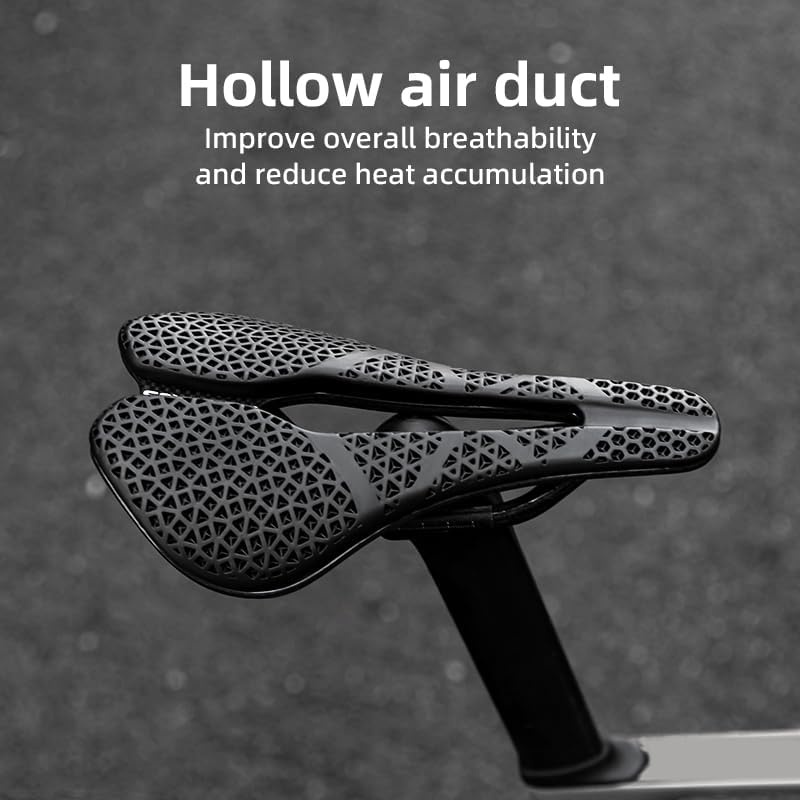 image:imageROCKBROS 3D Printed Bike Saddle177g357g Hollow Ventilated Bicycle Seat Carbon FiberChromoly Rails amp NylonCarbon BaseEntry Advanced Premium for Road MTB XC Triathlon Racing CyclingAdvanced Black200g