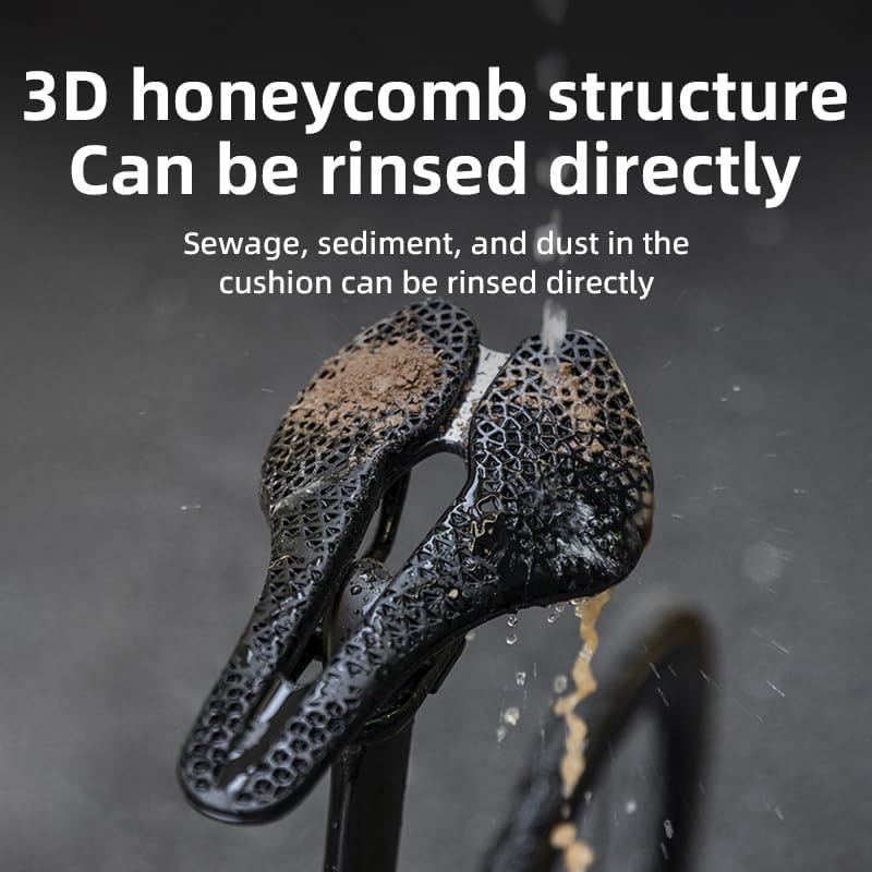 image:imageROCKBROS 3D Printed Bike Saddle177g357g Hollow Ventilated Bicycle Seat Carbon FiberChromoly Rails amp NylonCarbon BaseEntry Advanced Premium for Road MTB XC Triathlon Racing CyclingAdvanced Black200g