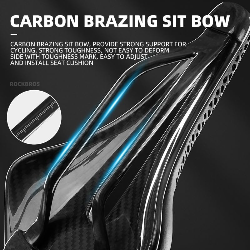 image:imageROCKBROS 3D Printed Bike Saddle177g357g Hollow Ventilated Bicycle Seat Carbon FiberChromoly Rails amp NylonCarbon BaseEntry Advanced Premium for Road MTB XC Triathlon Racing CyclingAdvanced Black183g